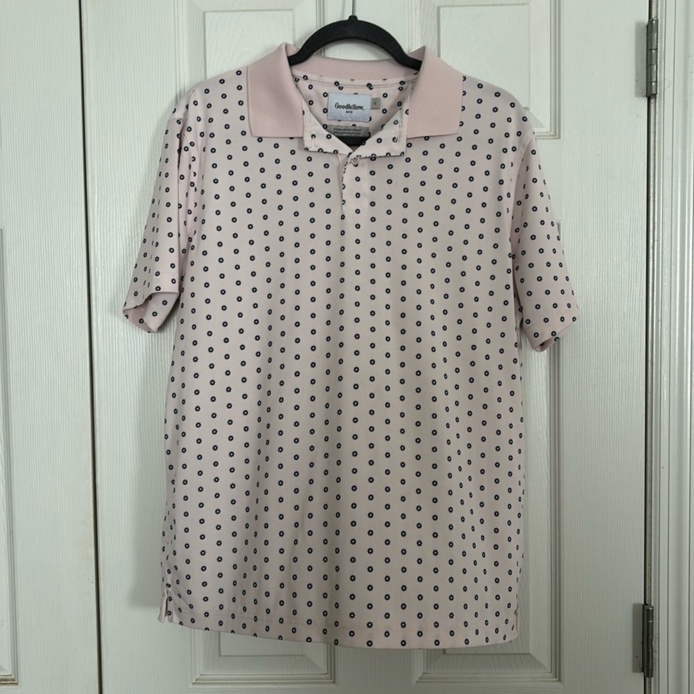 Men’s large light pink and navy polo